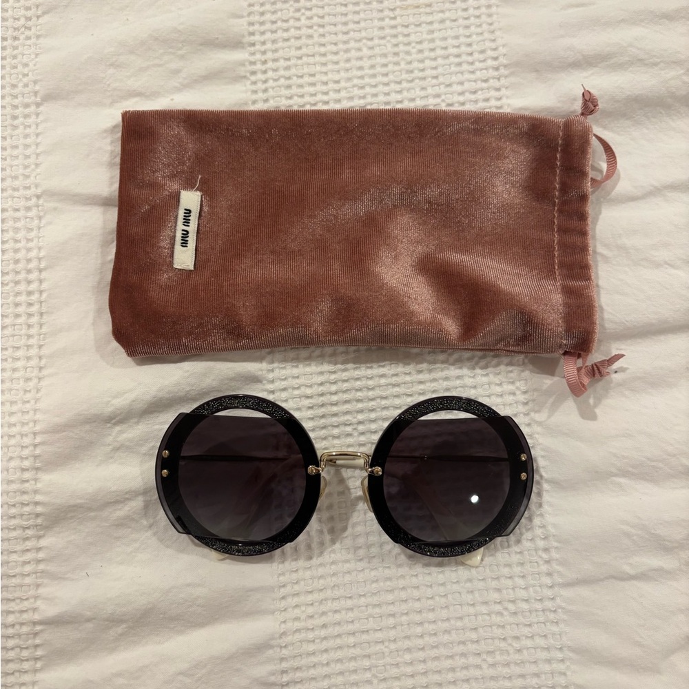 Miu Miu Black Oversized Vintage Sunglasses